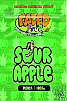 SOUR GREEN APPLE  GUMMIE SQUARES BY FADED 1000MG $15.99
