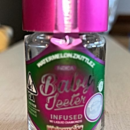 WATERMELON ZKITTLEZ DIAMOND INFUSED KIEF COVERED BABBY JEETER 5 PREROLL JAR