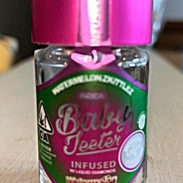 WATERMELON ZKITTLEZ DIAMOND INFUSED KIEF COVERED BABBY JEETER 5 PREROLL JAR