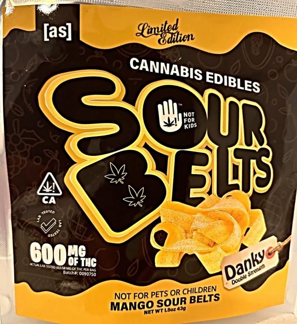 SOUR BELTS MANGO 600MG BY DANKY