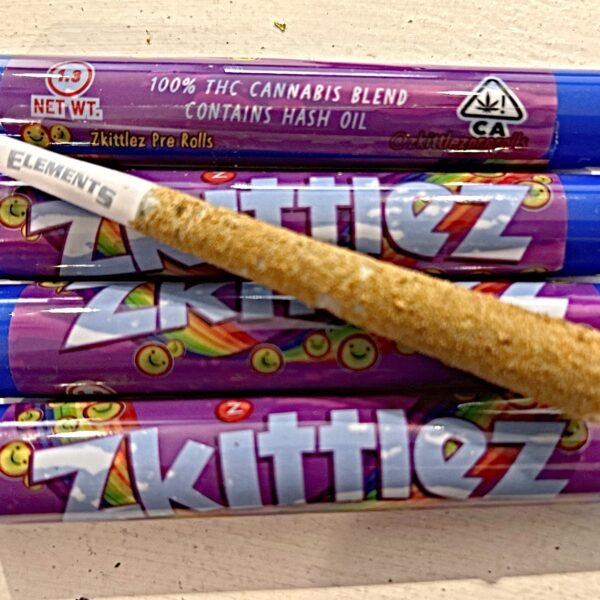 SKITTLEZ 1.3G INFUSED HASH OIL DIPPED & KIEF (INDICA) PREROLL