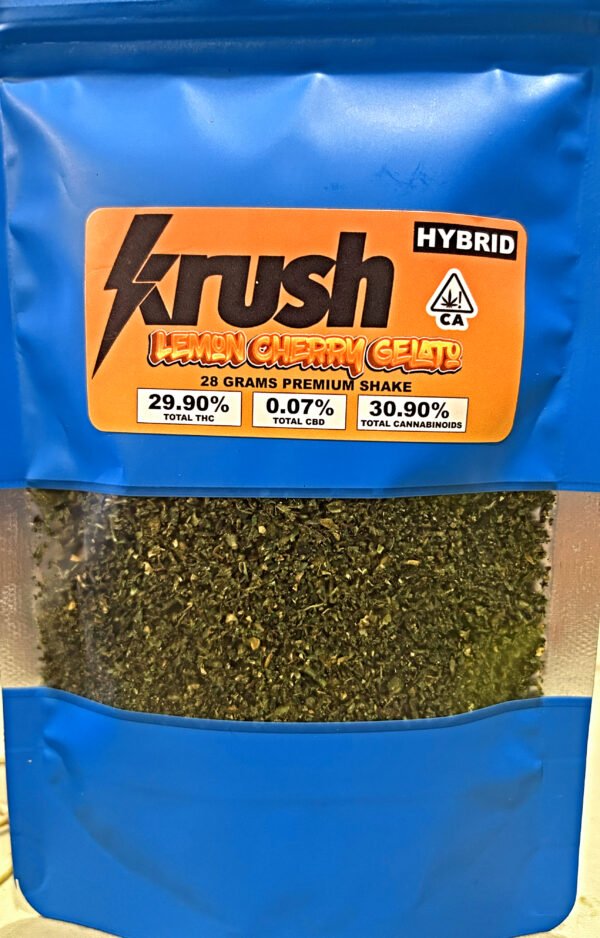 LEMON CERRY GELATO SHAKE (ALL FLOWER) HYBRID 29.9% THC 28G -$49