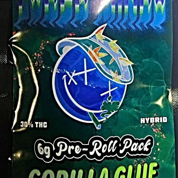 GORILLA GLUE 5 PREROLL PAK -  30% THC $19.98