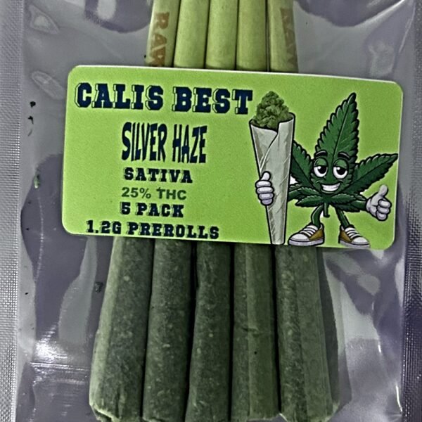 5 PAK - 1.25G PREROLLS SUPER SILVER HAZE SATIVA $19.98