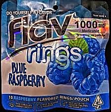 FLAV BLUE RASBERRY RINGS - 1,000MG CANNABIS INFUSED