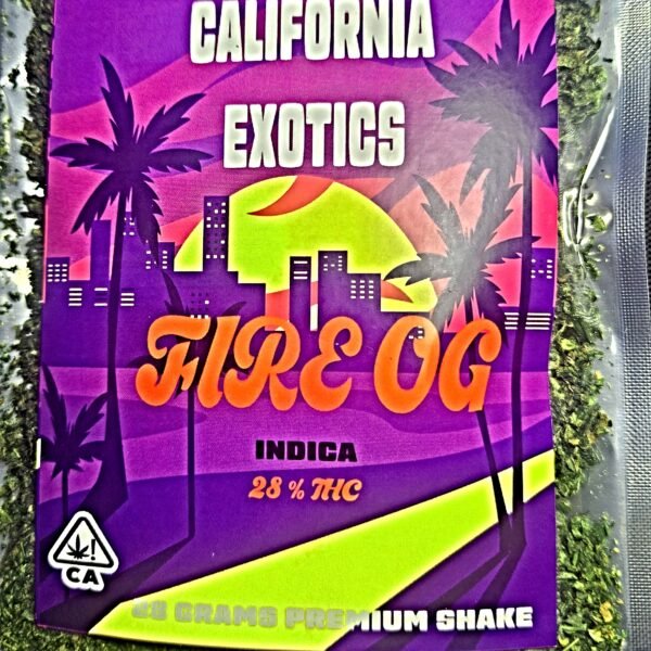 FIRE OG  HYBRID 28%THC  INDICA GROUND FLOWER (shake) 28G $49.98